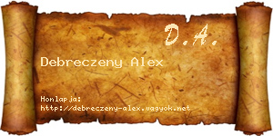 Debreczeny Alex névjegykártya
