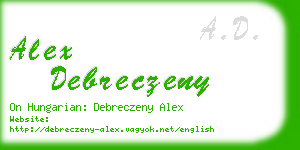 alex debreczeny business card